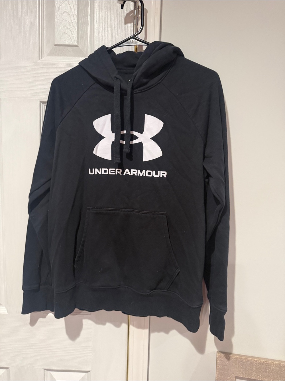 Under Armour Black Crewneck Hoodie with White Logo